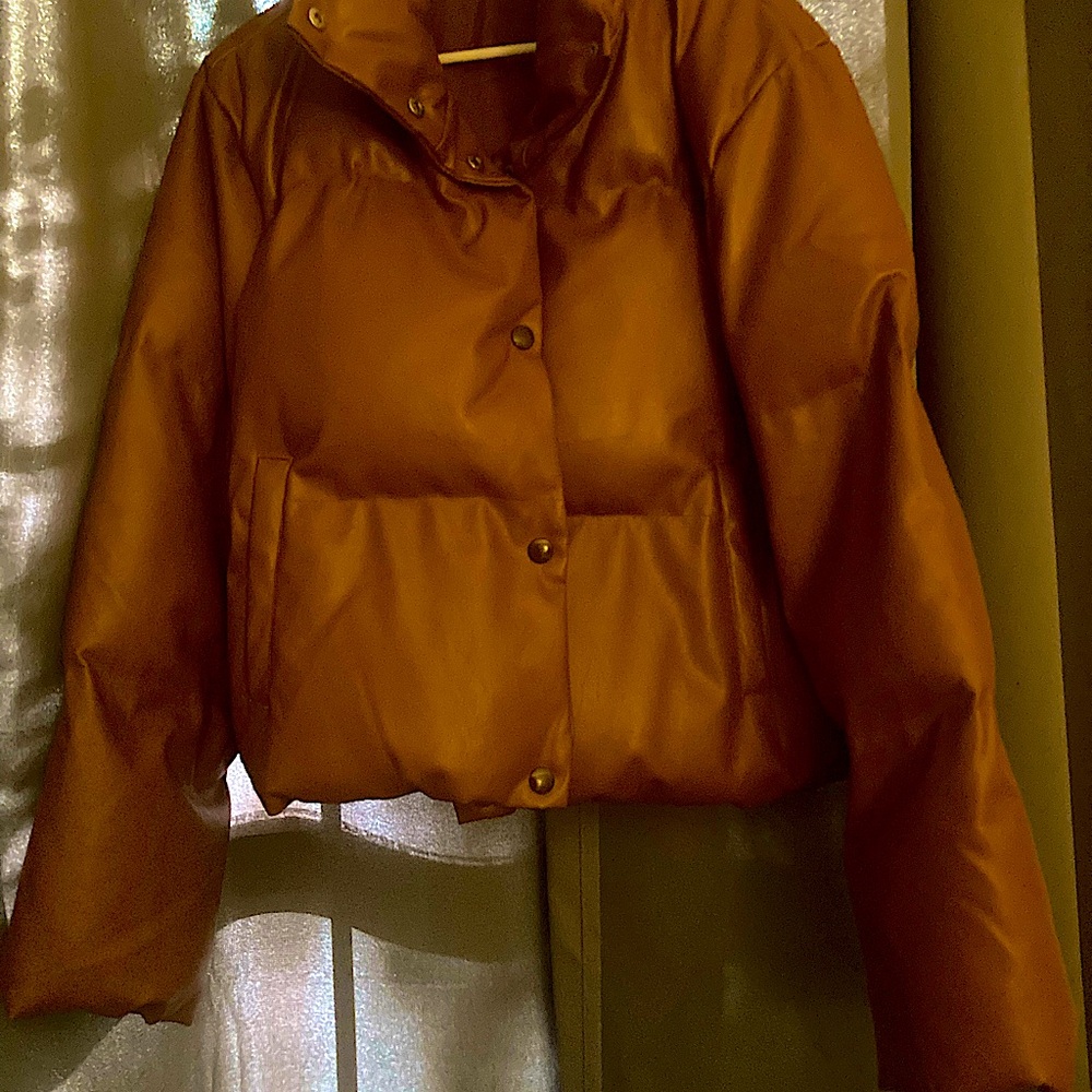 Camel color bubble coat